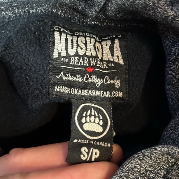 Muskoka Bear Wear Kids Hoodie - Gray, Size Small - Picture 5 of 6